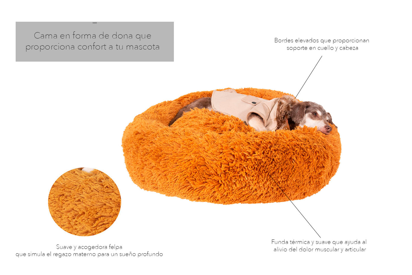 CAMA PARA MASCOTAS EXTRA COMFORT ANTIESTRÉS